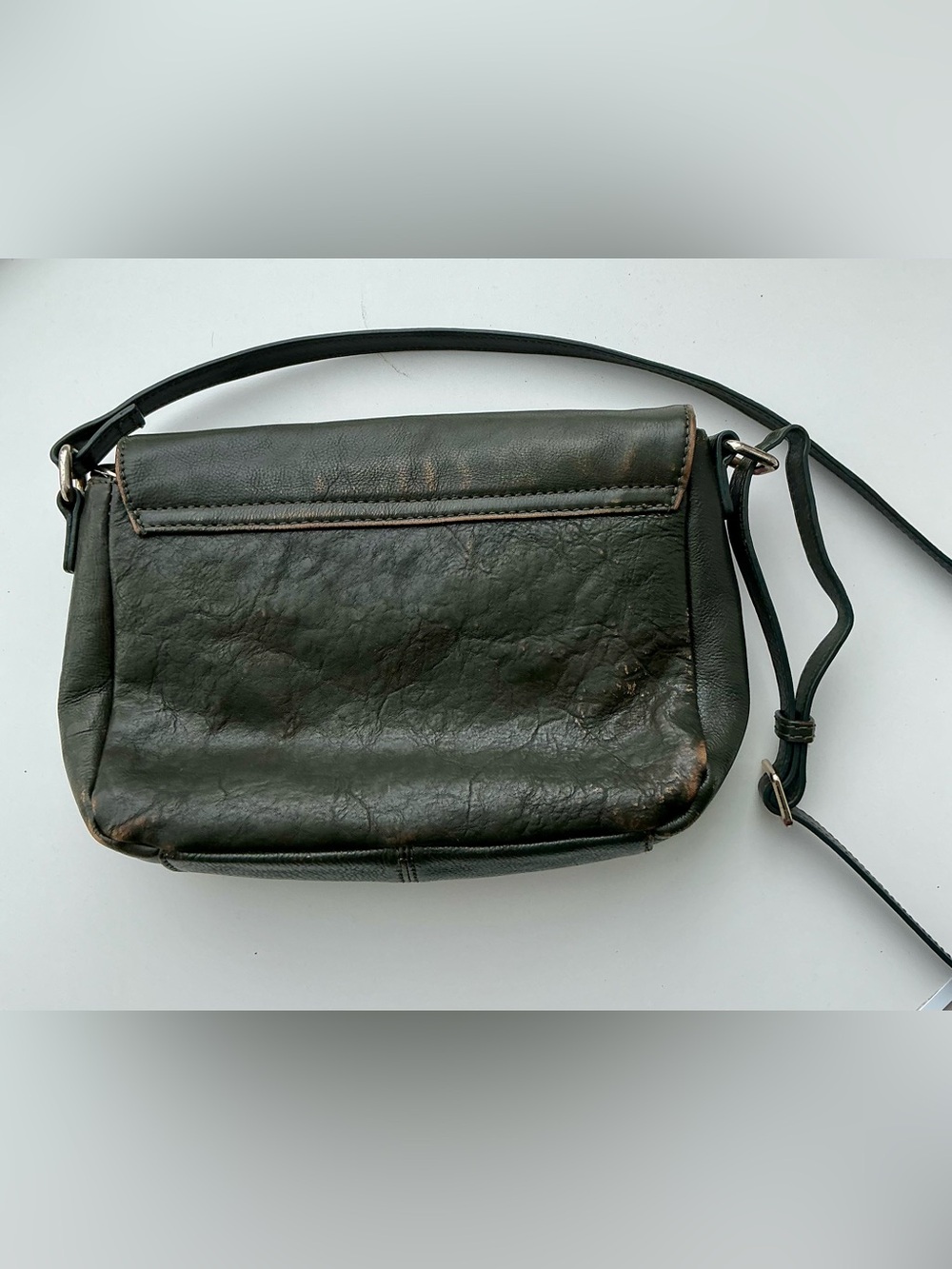 Danier Leather Bag Green USA Y2K Quiet Luxury Dark Academia Minimalist VTG Boho - Picture 10 of 16